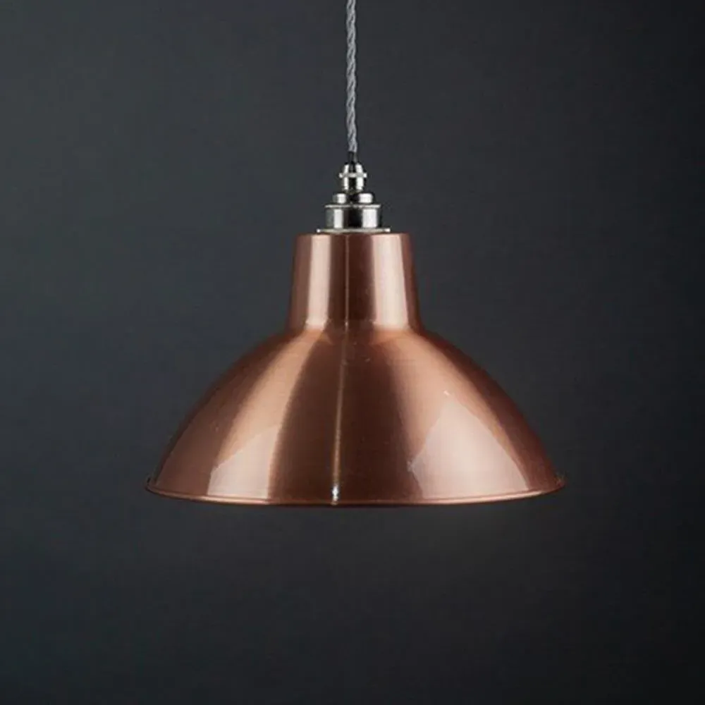 Small Industrial Pendant Light - Copper, Nickel