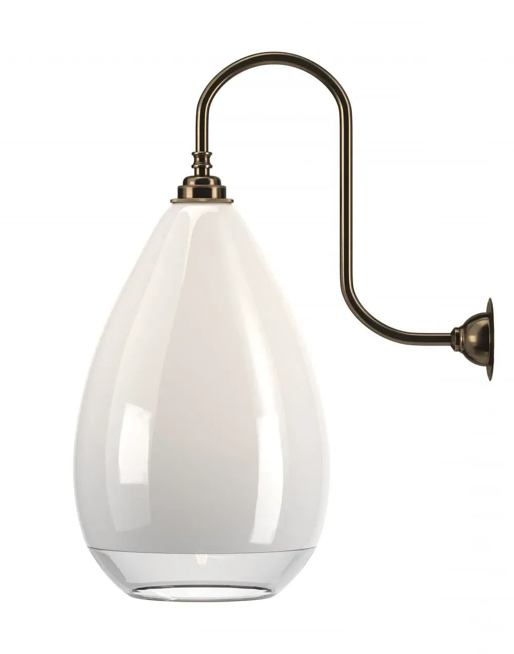 Swan Neck Wall Light - Bronze, Glass