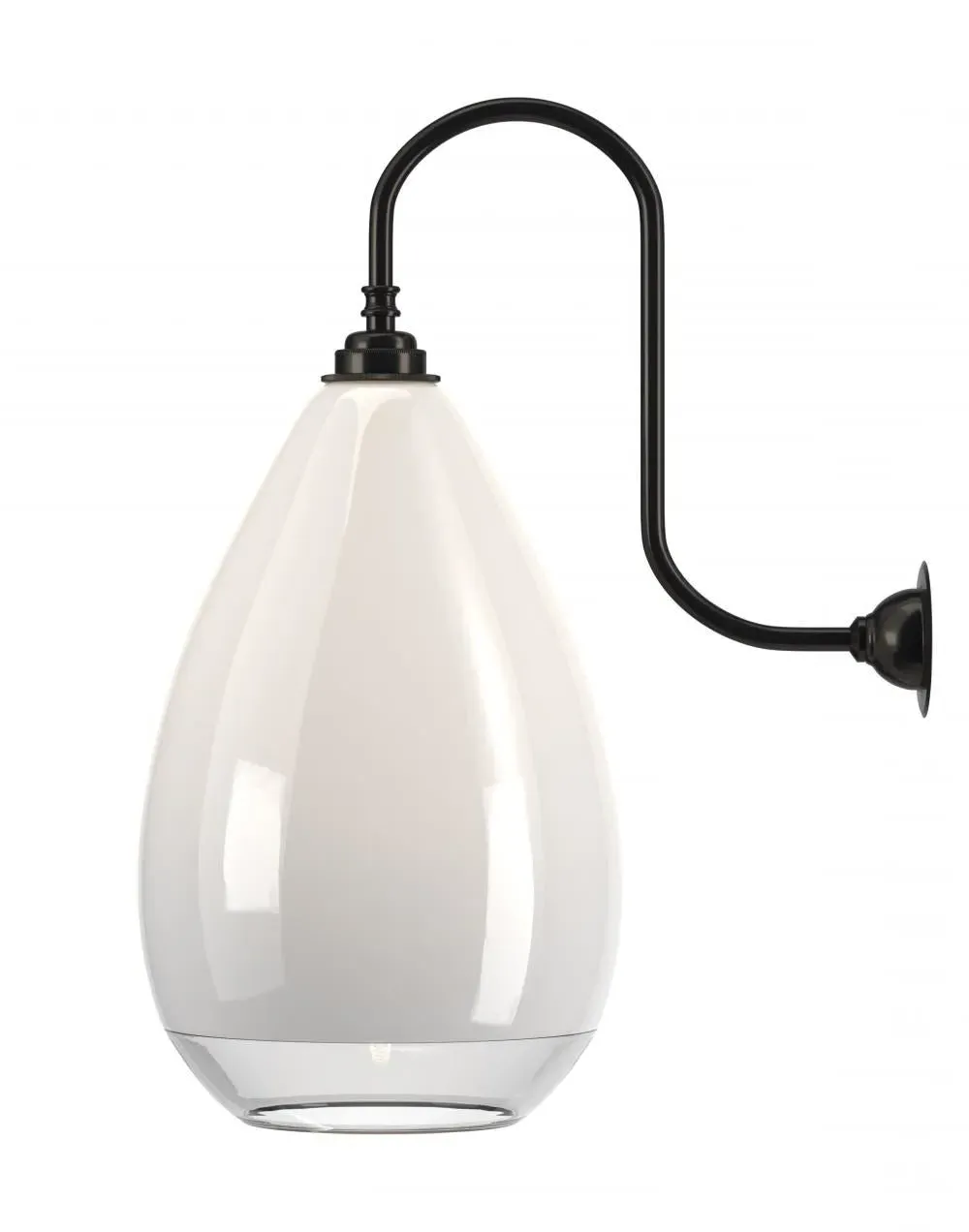 Swan Neck Wall Light - Bronze, Glass