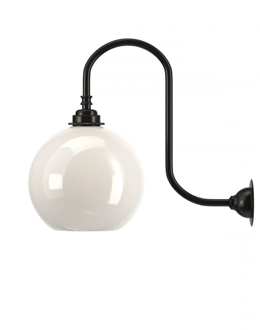 Swan Neck Wall Light - Bronze, Glass