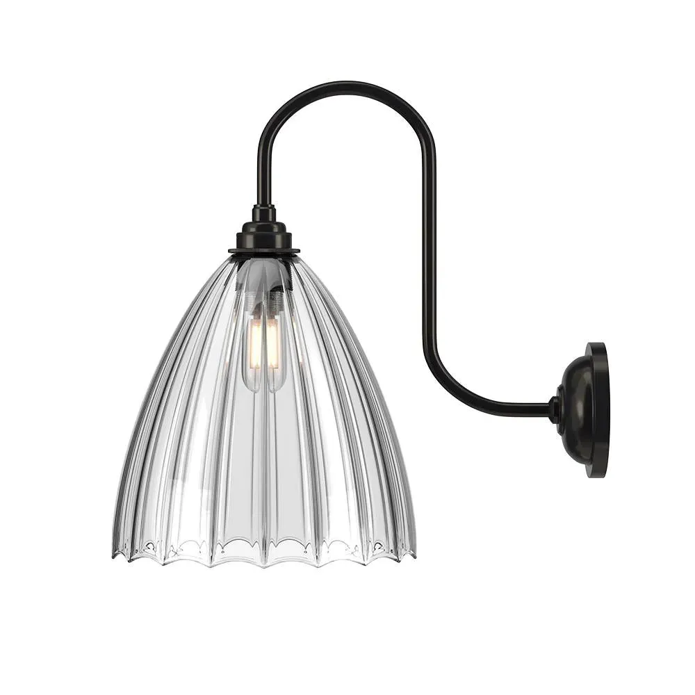 Swan Neck Wall Light - Nickel, Glass