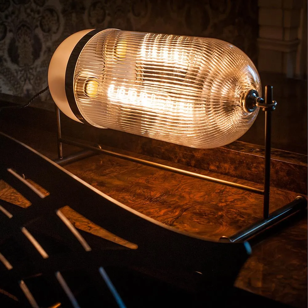 Table Lamp with Glass Shade - Bronze, Metal