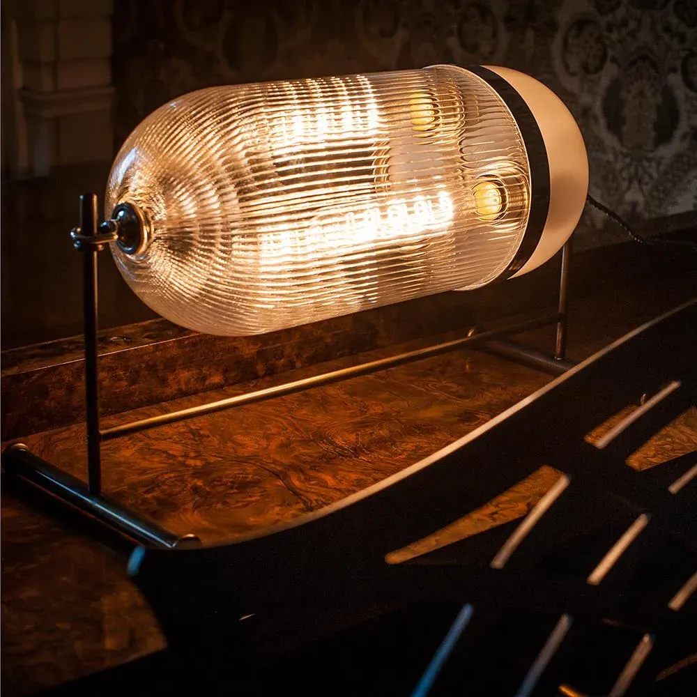 Table Lamp with Skinny Glass - Nickel, Metal