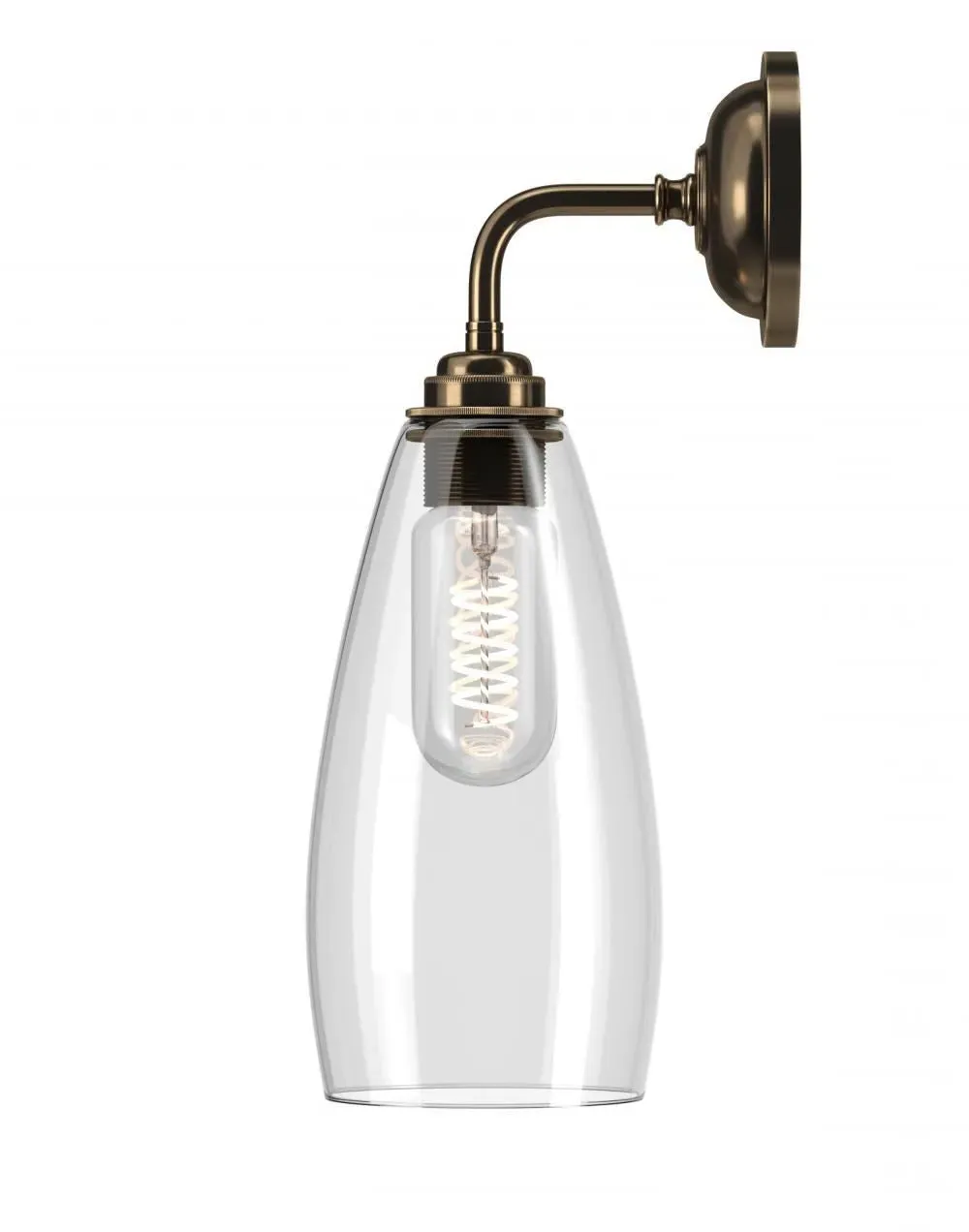 Upton Bathroom Wall Light - Nickel, White Glass