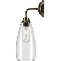 Upton Bathroom Wall Light - Polished Brass, Ribbed Glass