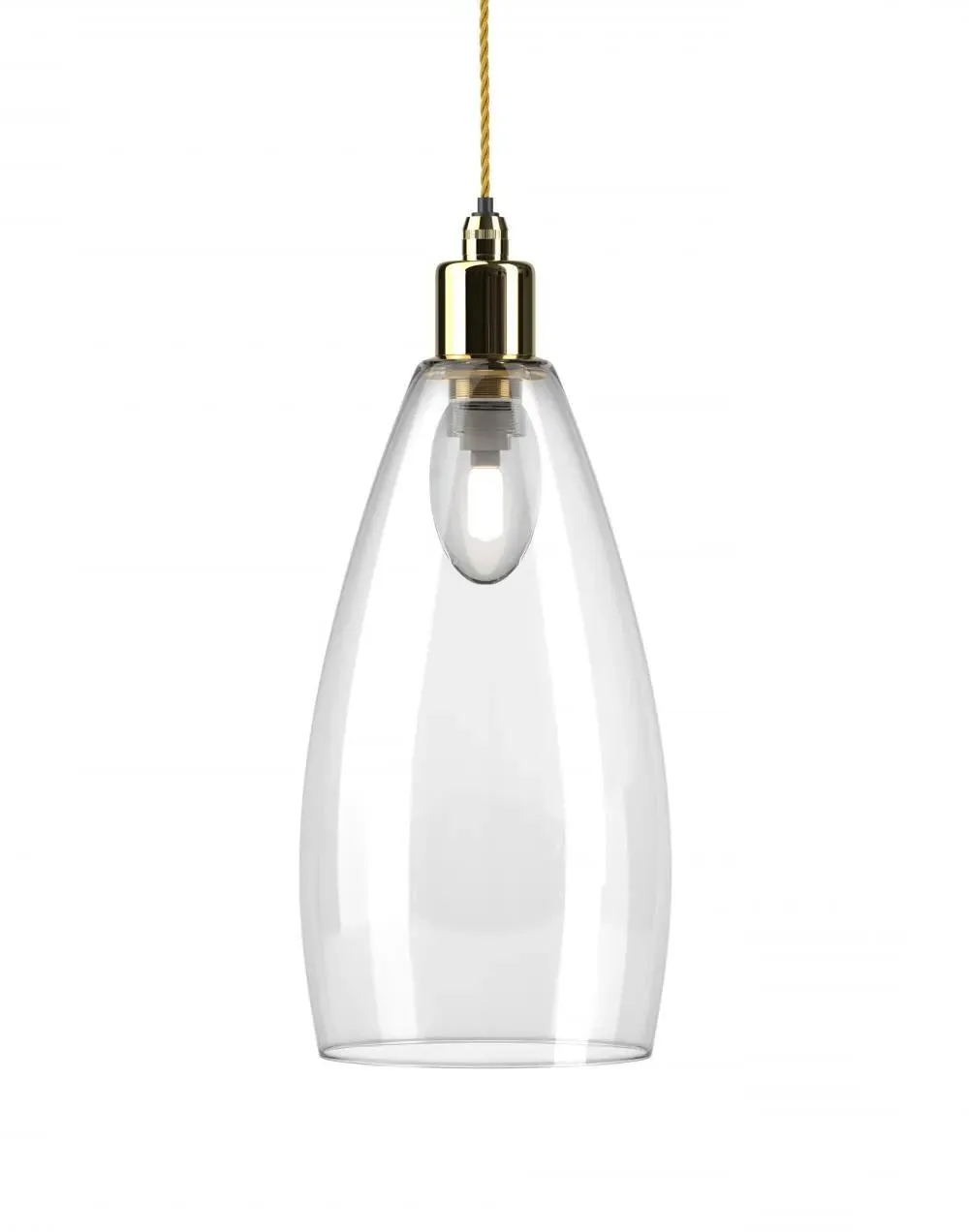 Upton Large Bathroom Pendant Light - Nickel, Skinny Ribbed Glass