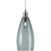 Upton Large Bathroom Pendant Light - Nickel, Smoked Glass