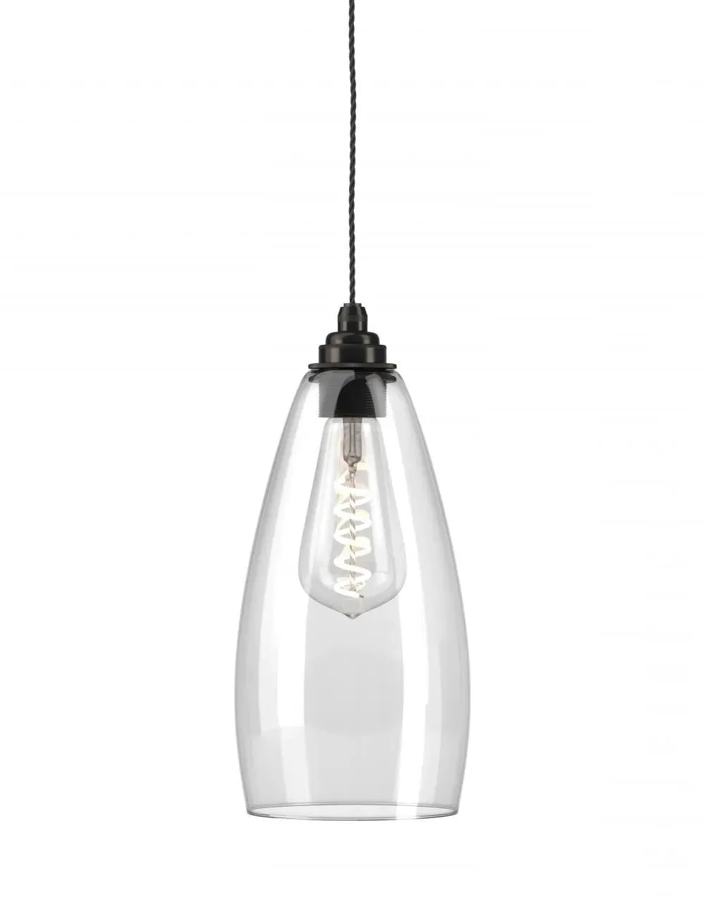 Upton Large Pendant Light - Bronze, Clear Glass