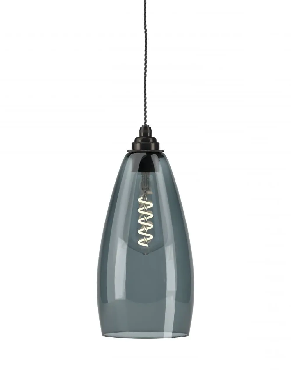 Upton Large Pendant Light - Bronze, Smoked Glass