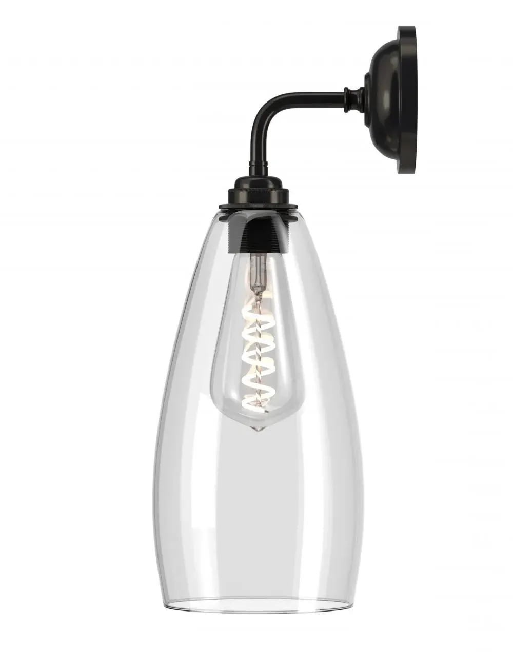 Upton Large Wall Light - Bronze, Clear Glass