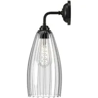 Upton Large Wall Light - Bronze, Ribbed Glass