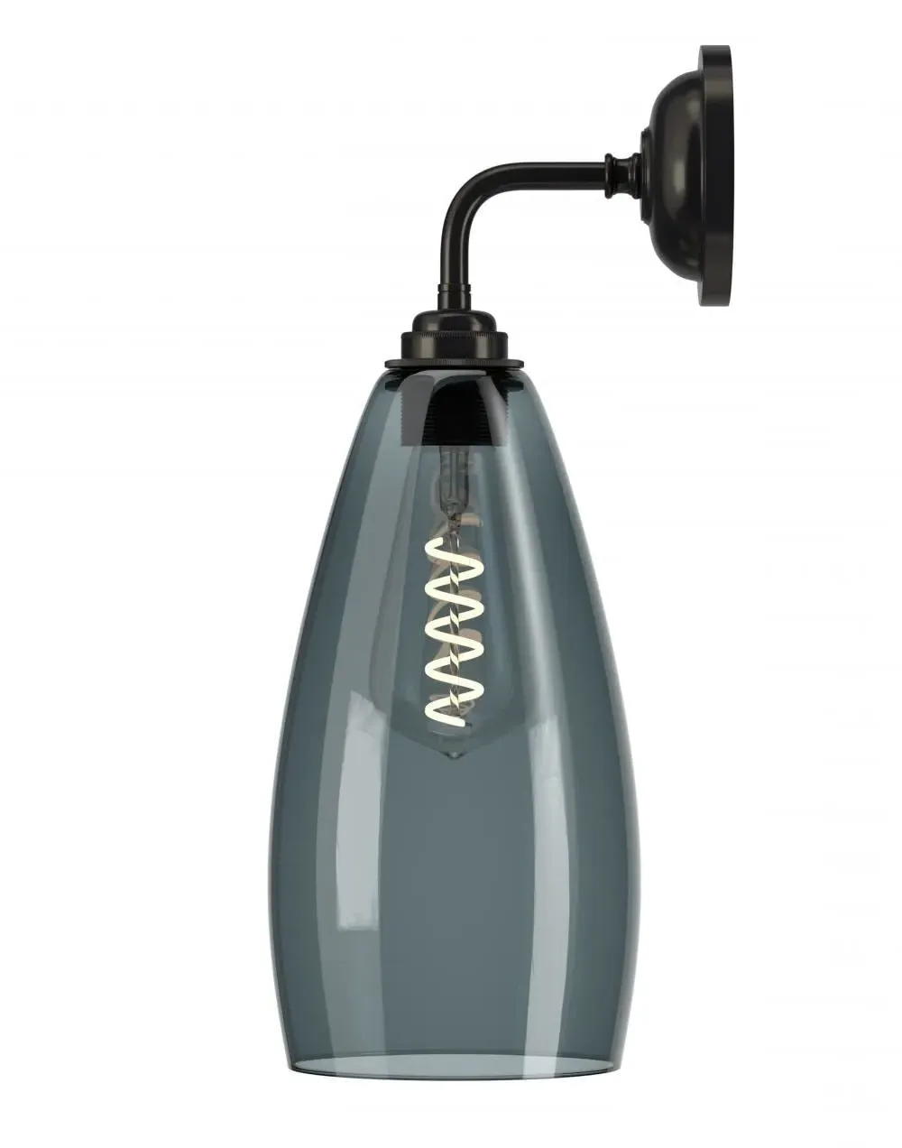 Upton Large Wall Light - Bronze, Smoked Glass