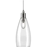 Upton Medium Bathroom Pendant Light - Nickel, Clear Glass