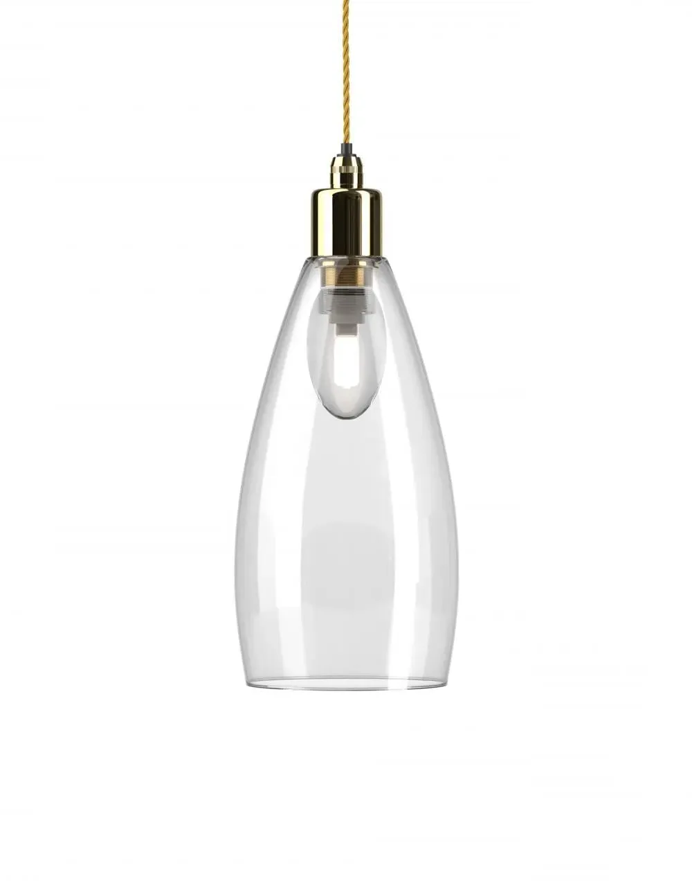 Upton Medium Bathroom Pendant Light - Polished Brass, Clear Glass image