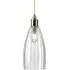 Upton Medium Bathroom Pendant Light - Polished Brass, Ribbed Glass