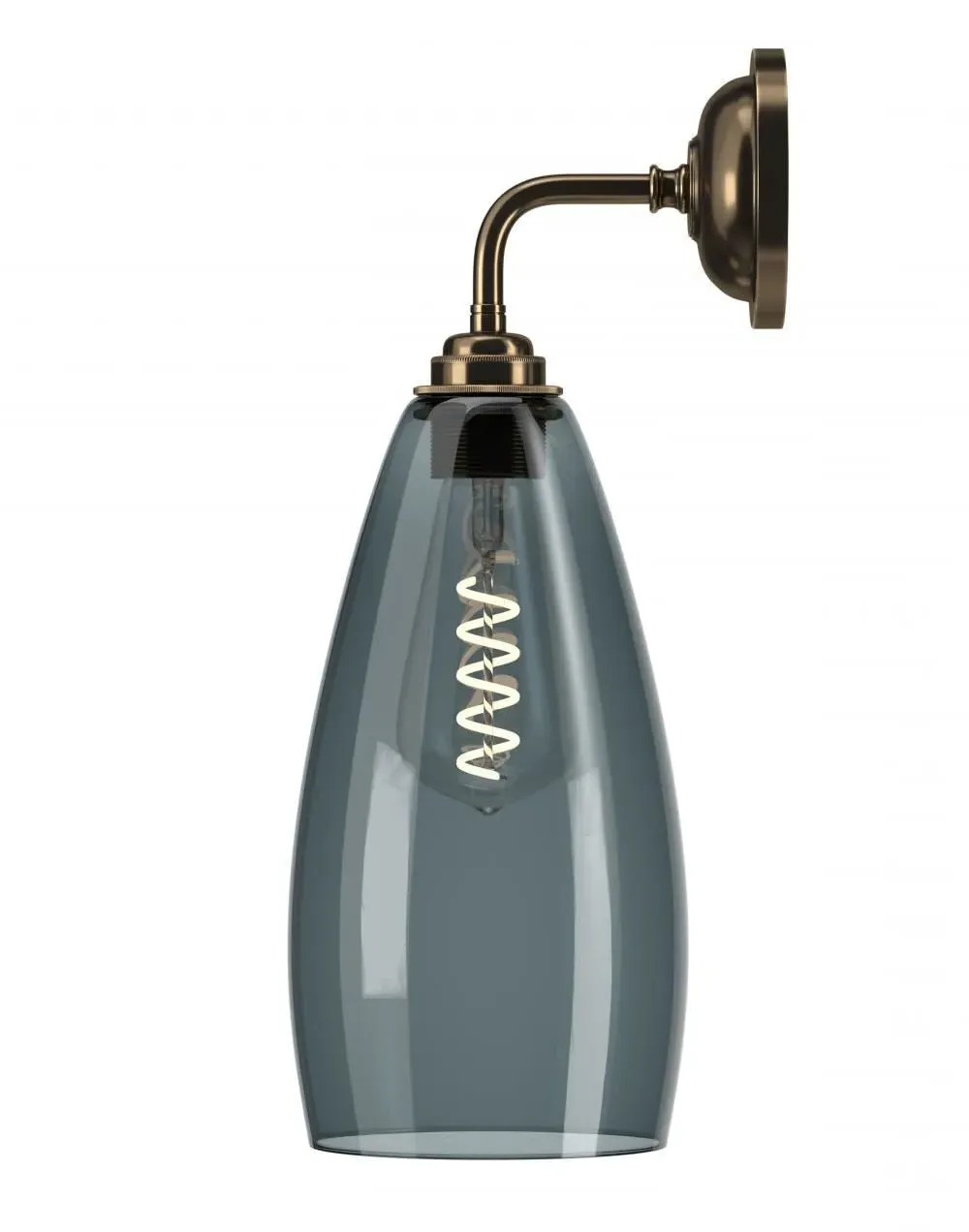 Upton Medium Wall Light - Bronze, Ribbed Glass