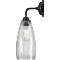 Upton Medium Wall Light - Bronze, Skinny Ribbed Glass