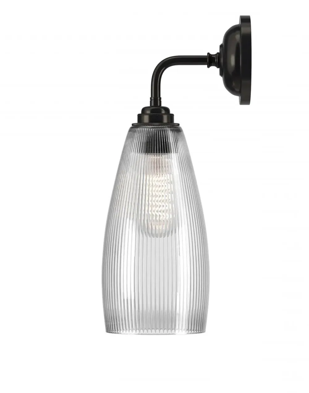 Upton Medium Wall Light - Bronze, Skinny Ribbed Glass