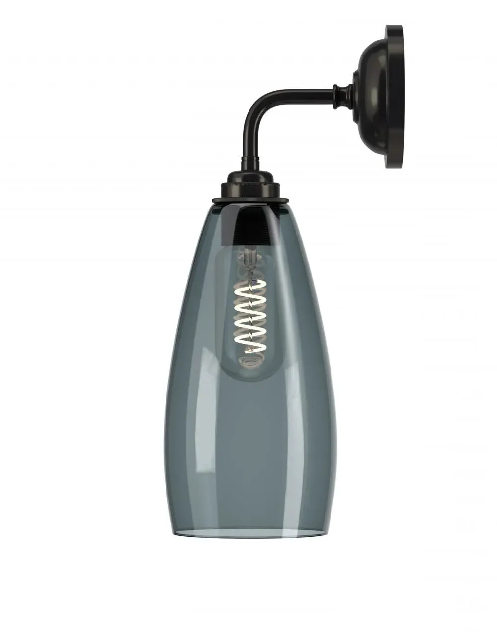 Upton Medium Wall Light - Bronze, Smoked Glass