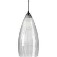 Upton XL Pendant Light - Bronze, Skinny Ribbed Glass