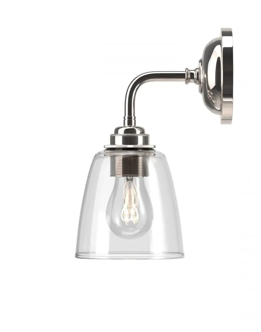 Wall Light with Ribbed Glass - Polished Brass