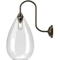Wellington Swan Neck Bathroom Wall Light - Antique Brass, Glass