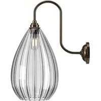 Wellington Swan Neck Bathroom Wall Light - Antique Brass, Glass