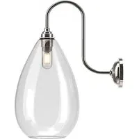 Wellington Swan Neck Bathroom Wall Light - Nickel, Glass