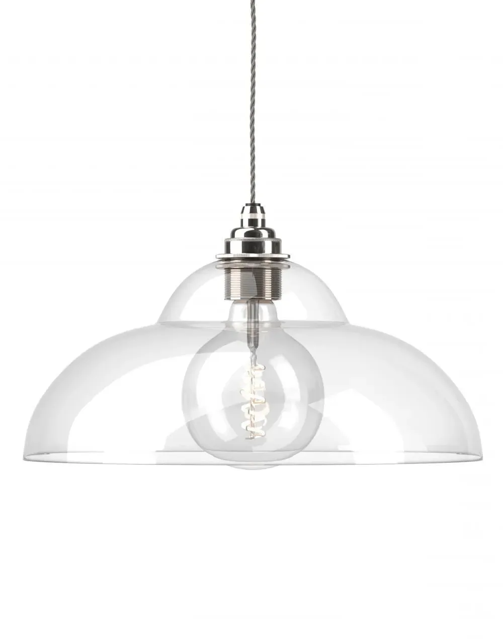 Wye Valley Pendant Light - Antique Brass, Glass