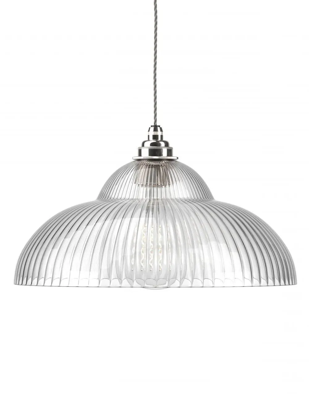 Wye Valley Pendant Light - Nickel, Glass