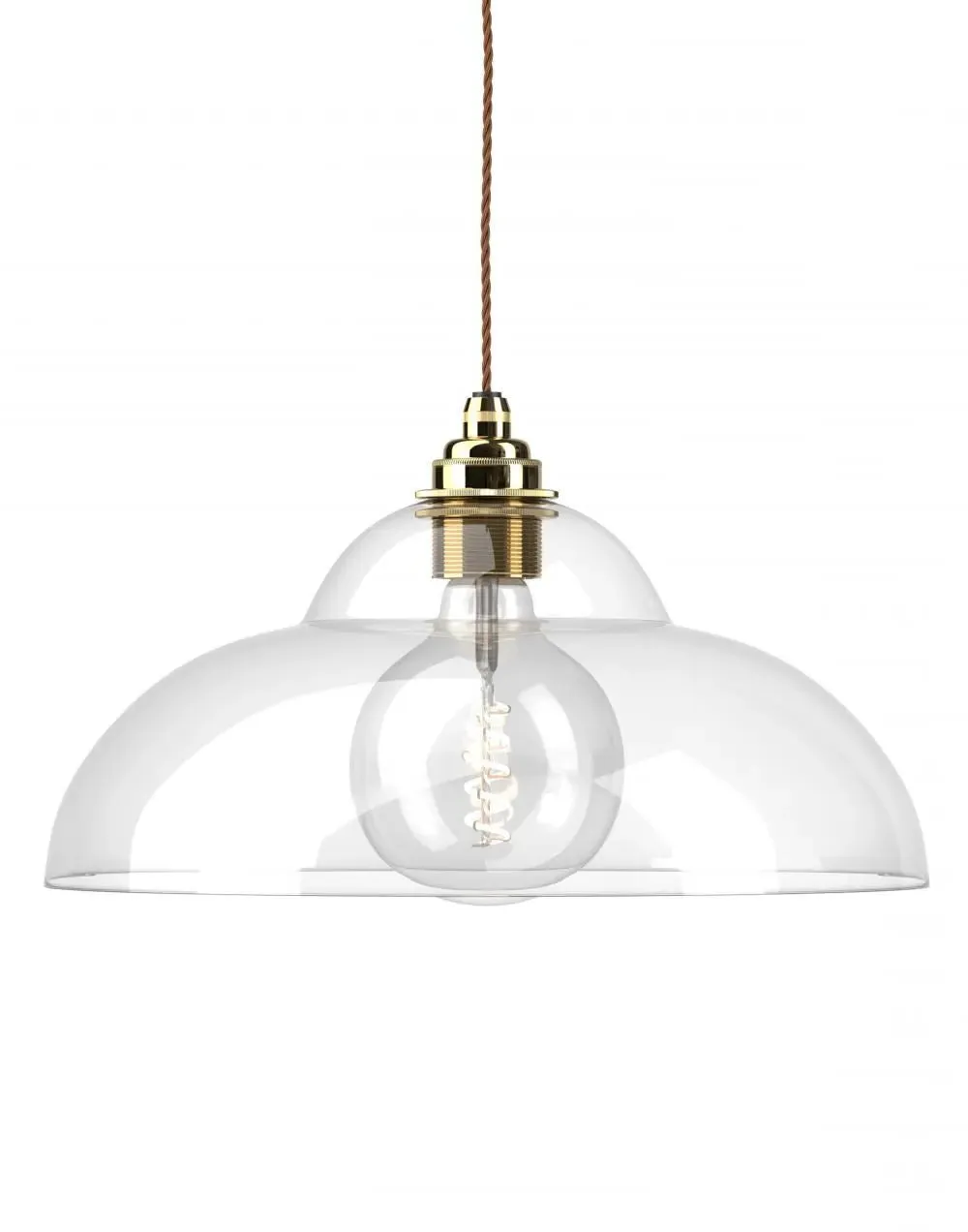 Wye Valley Pendant Light - Polished Brass, Glass