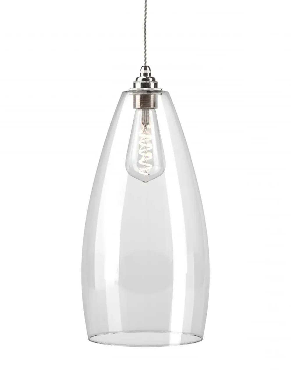XL Pendant Light - Clear Glass, Nickel