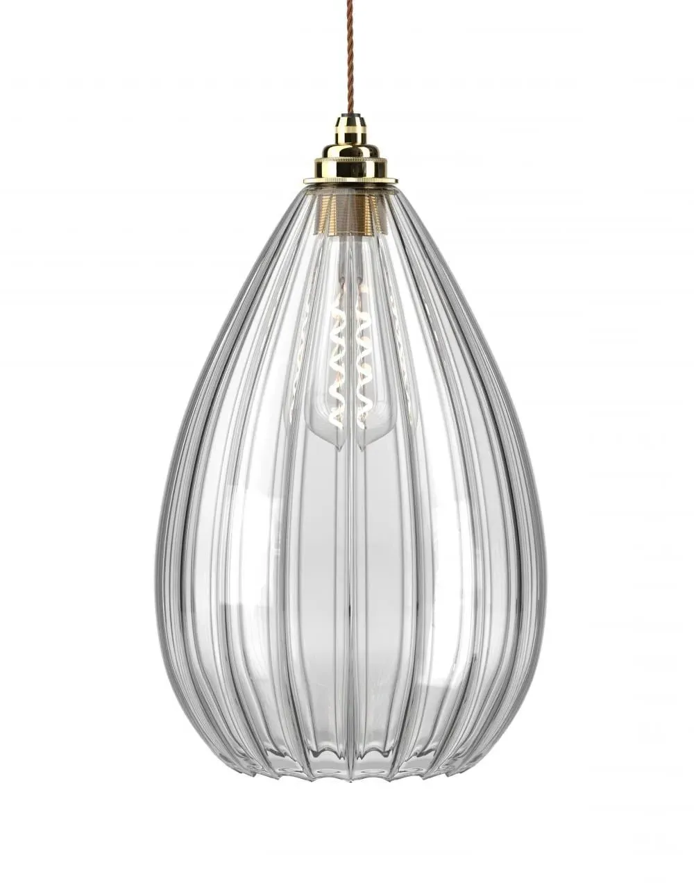XL Pendant Light Teardrop - Antique Brass, Glass