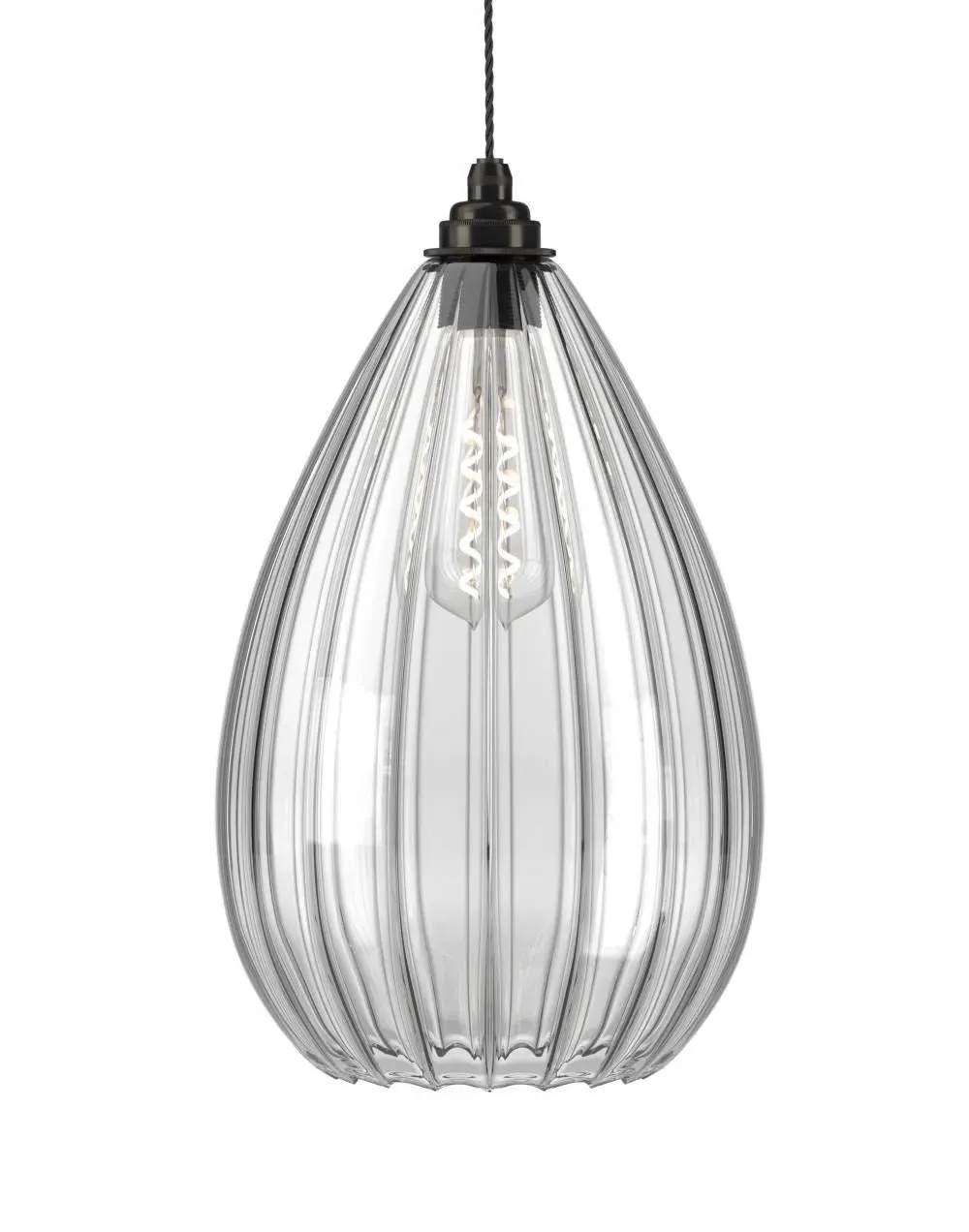 XL Pendant Light Teardrop - Antique Brass, Glass