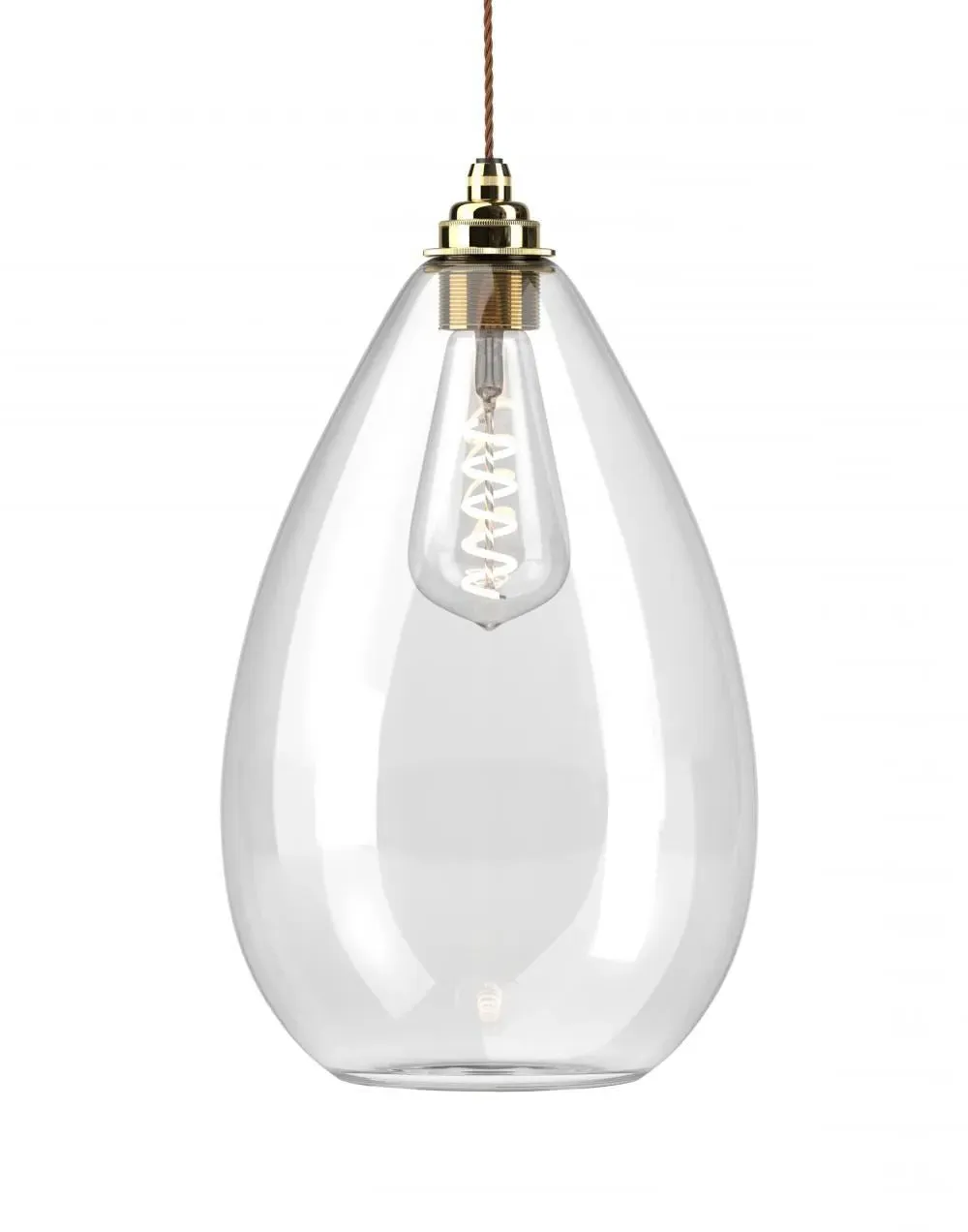 XL Pendant Light Teardrop - Brass, Glass