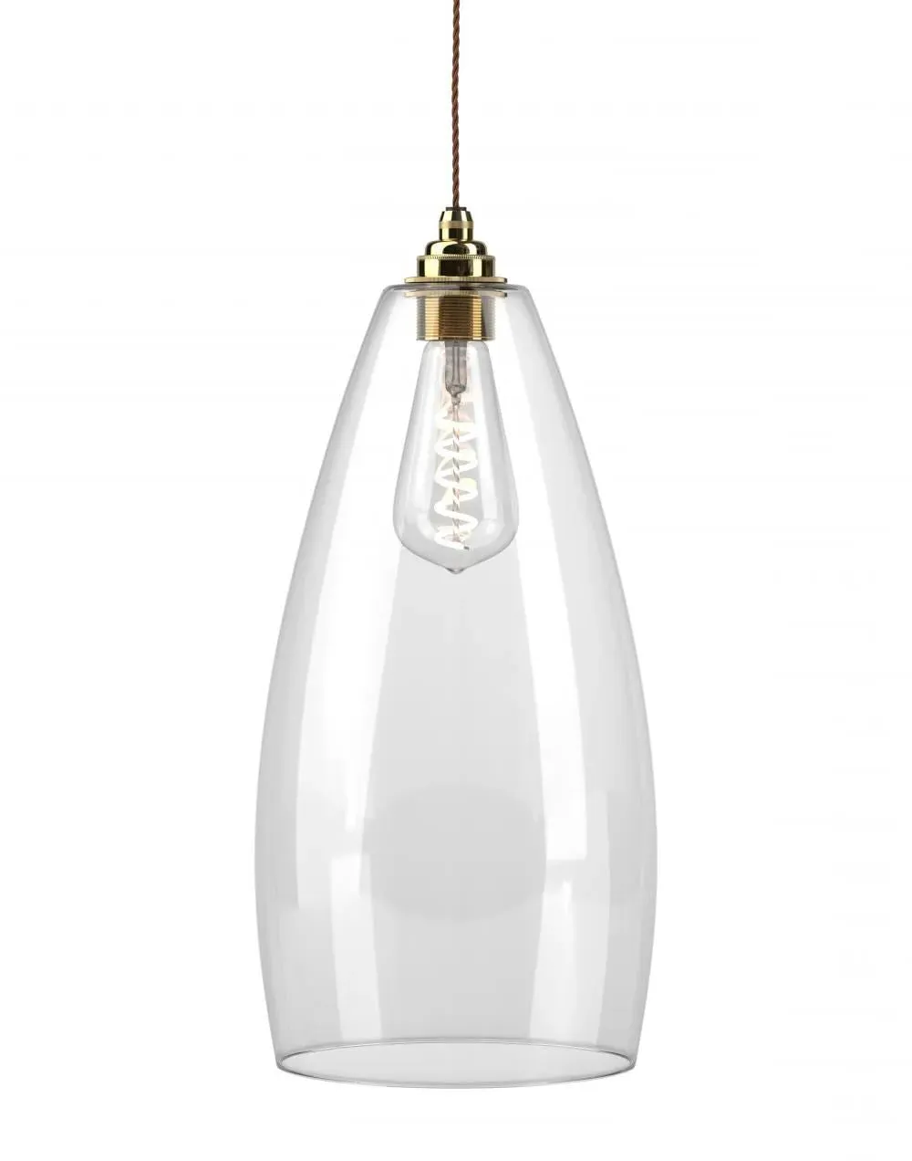XL Pendant Light with Clear Glass - Brass