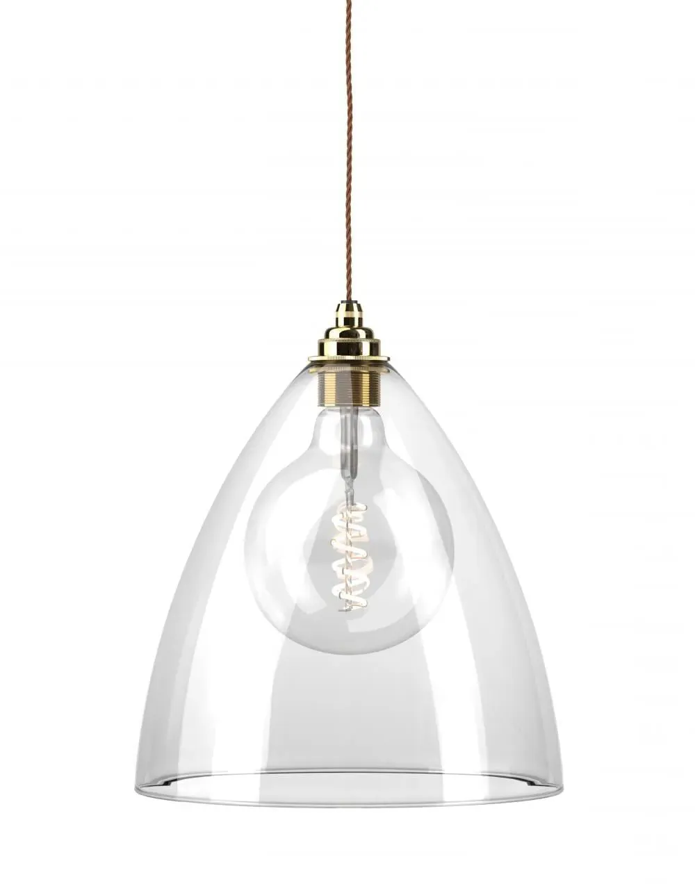 XL Pendant Light with Glass Shade - Brass