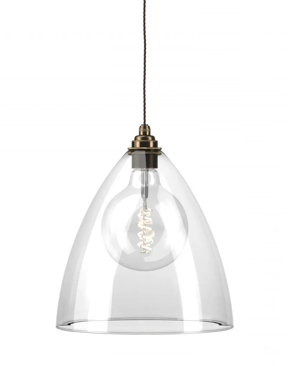 XL Pendant Light with Glass Shade - Brass