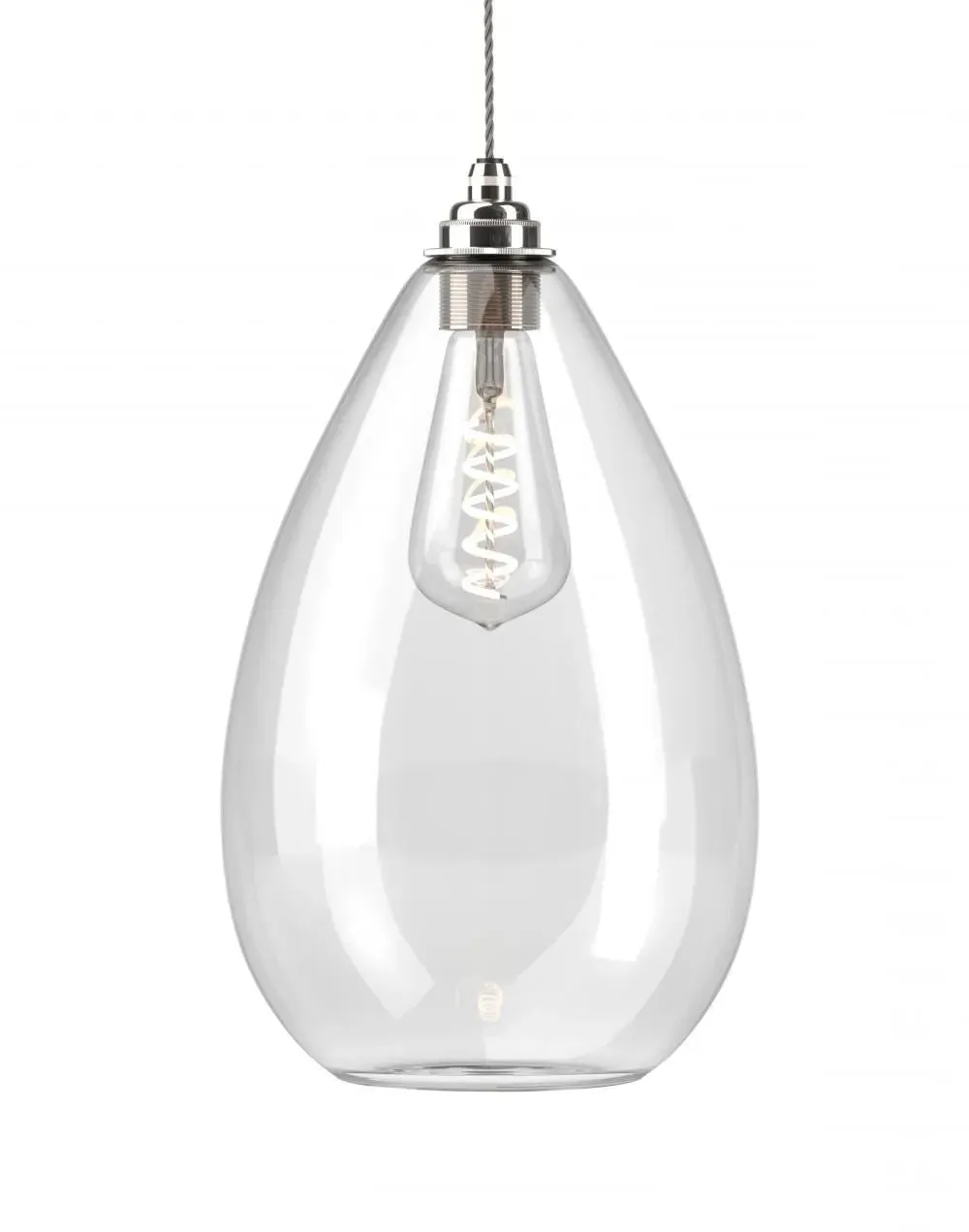 XXL Pendant Light Teardrop - Nickel, Glass