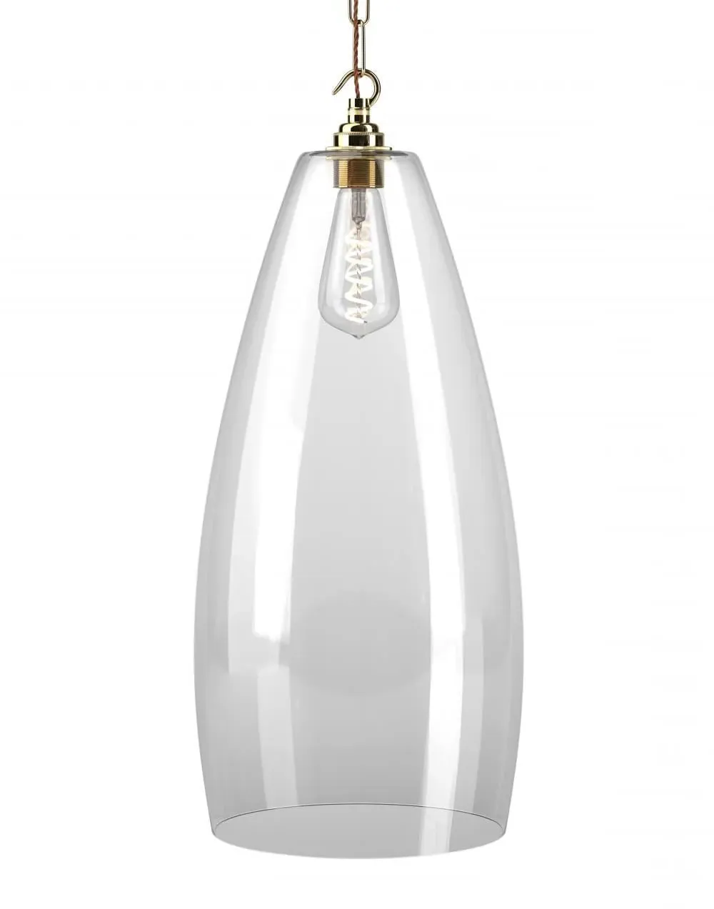 XXL Pendant Light with Clear Glass - Brass