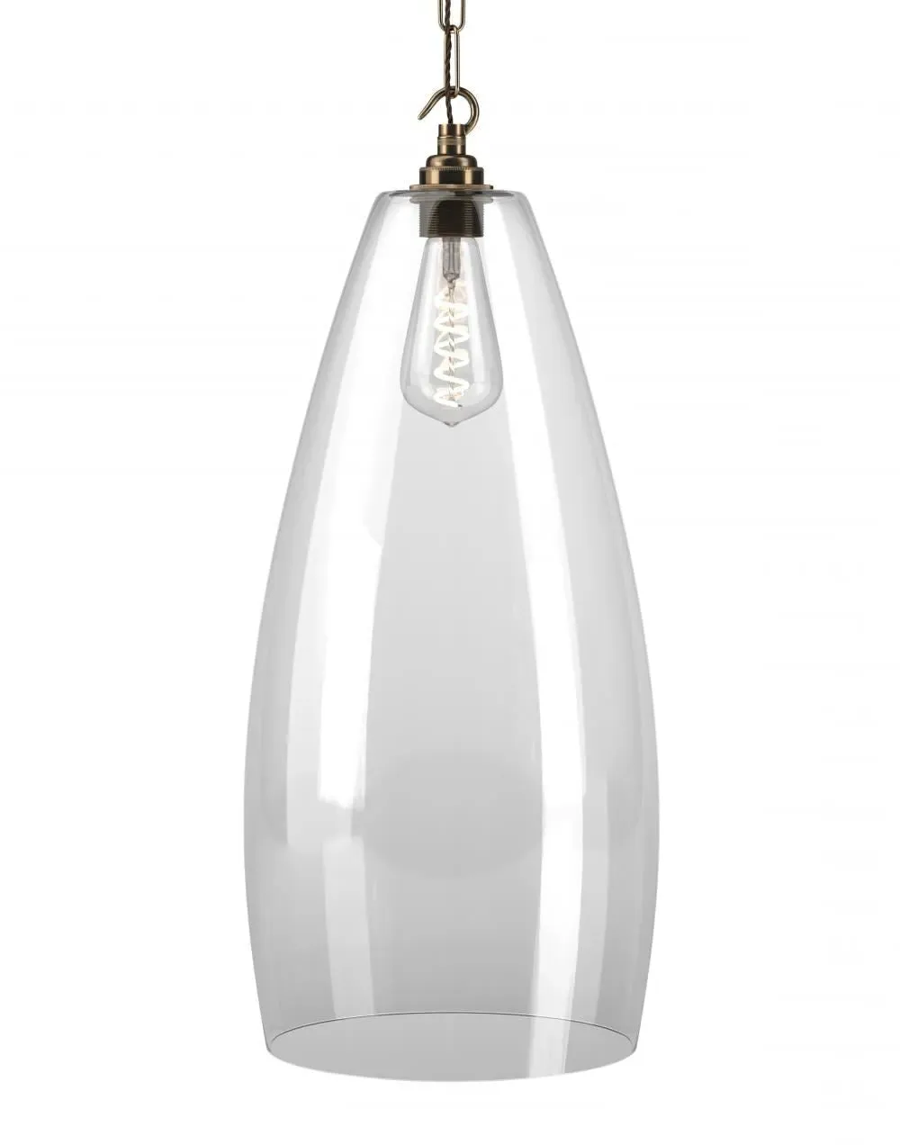 XXL Pendant Light with Clear Glass - Brass