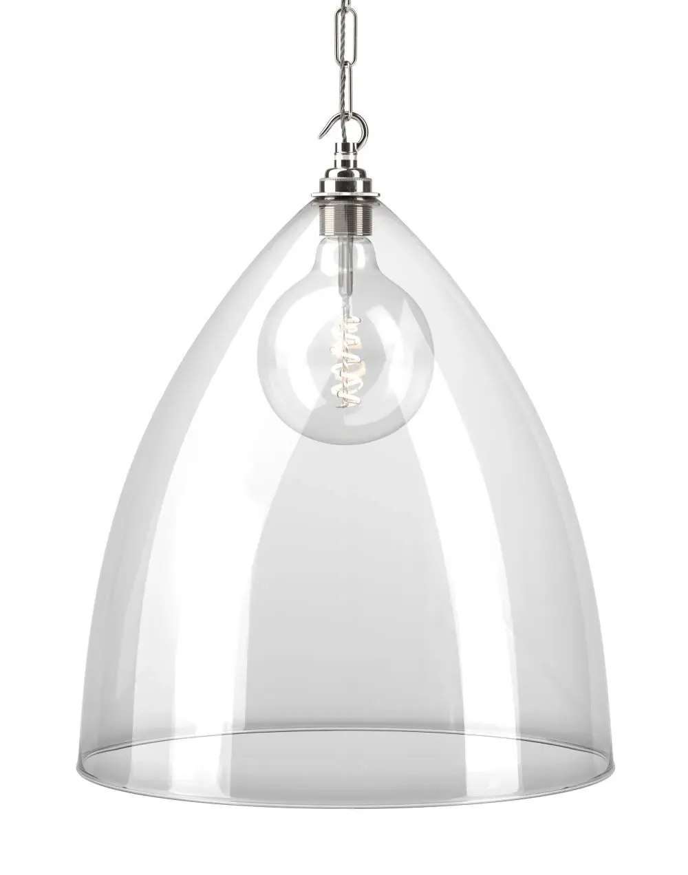 XXL Pendant Light with Clear Glass - Nickel