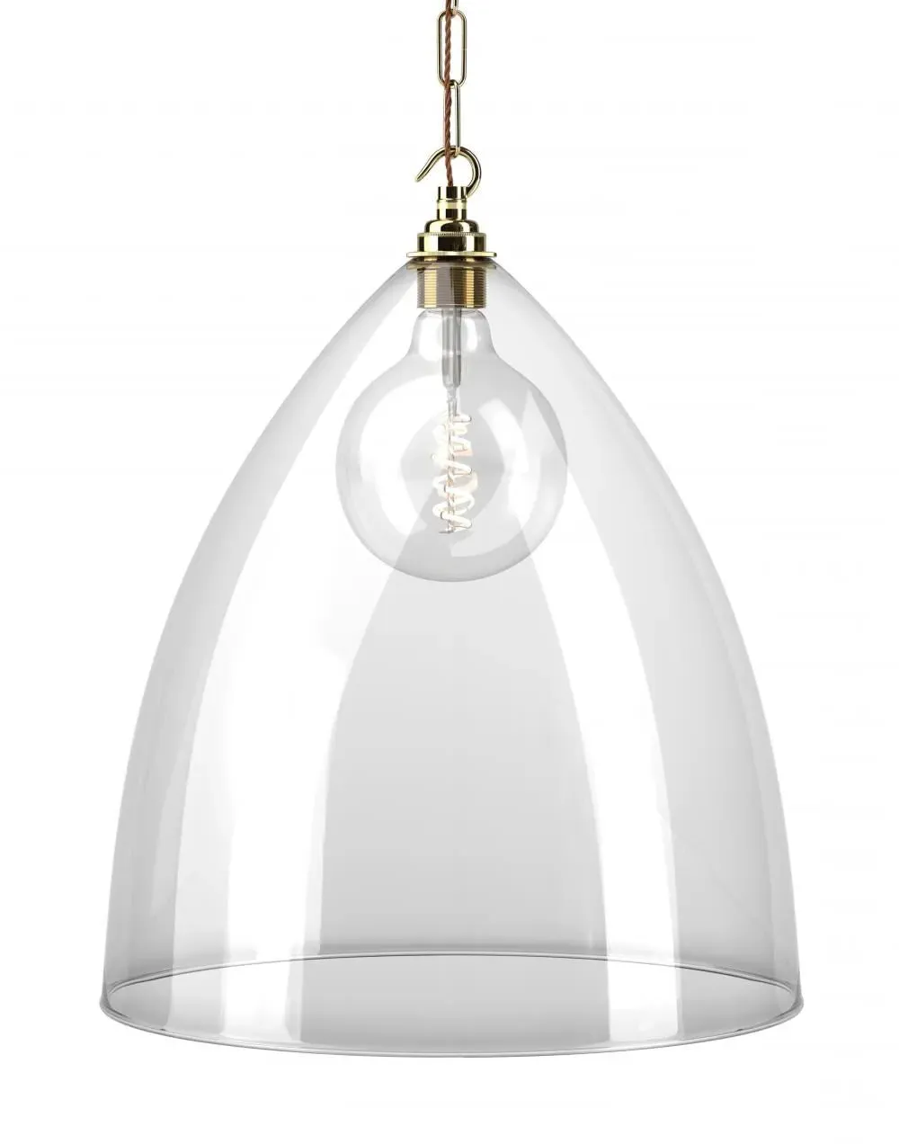 XXL Pendant Light with Glass Shade - Brass
