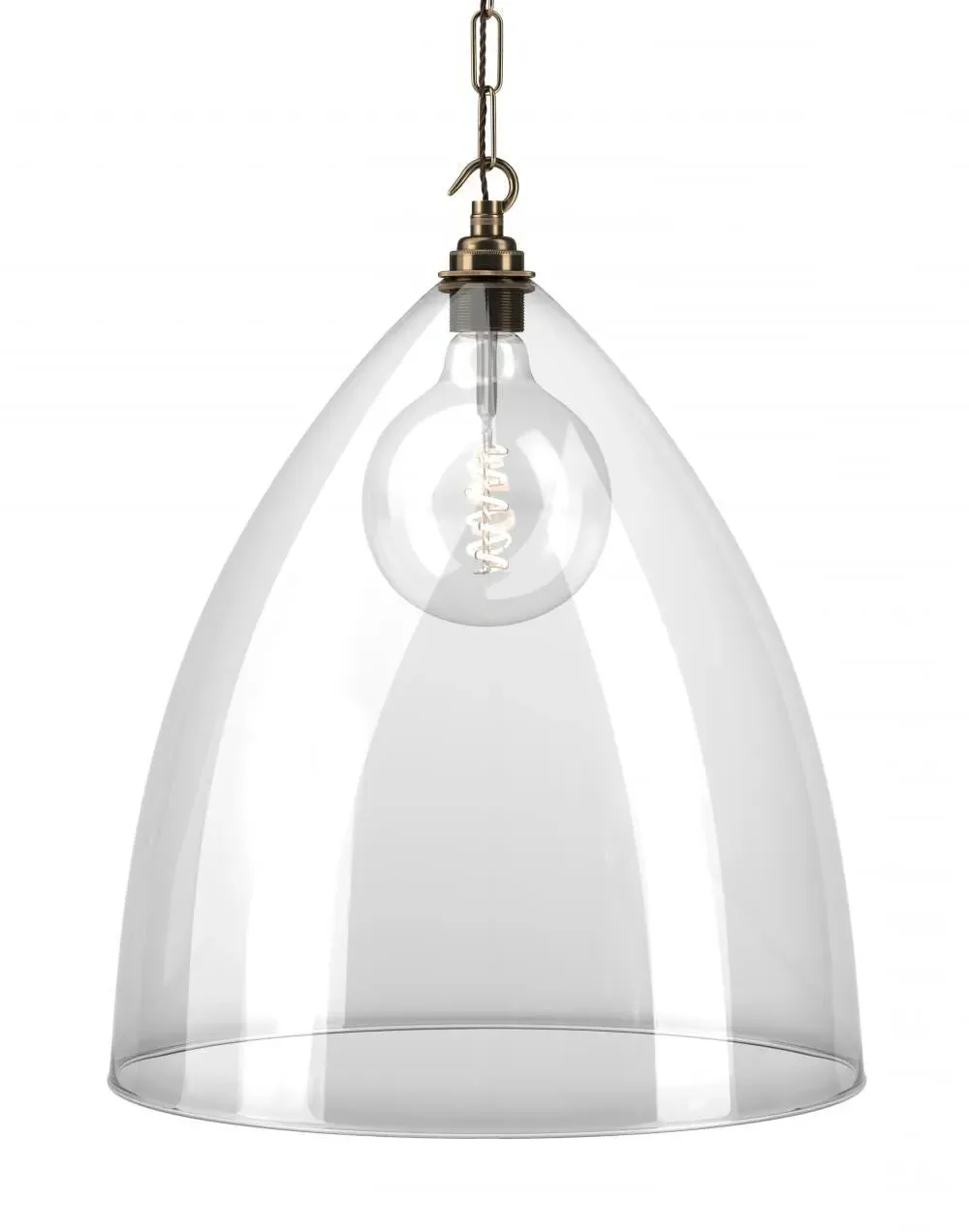XXL Pendant Light with Glass Shade - Brass