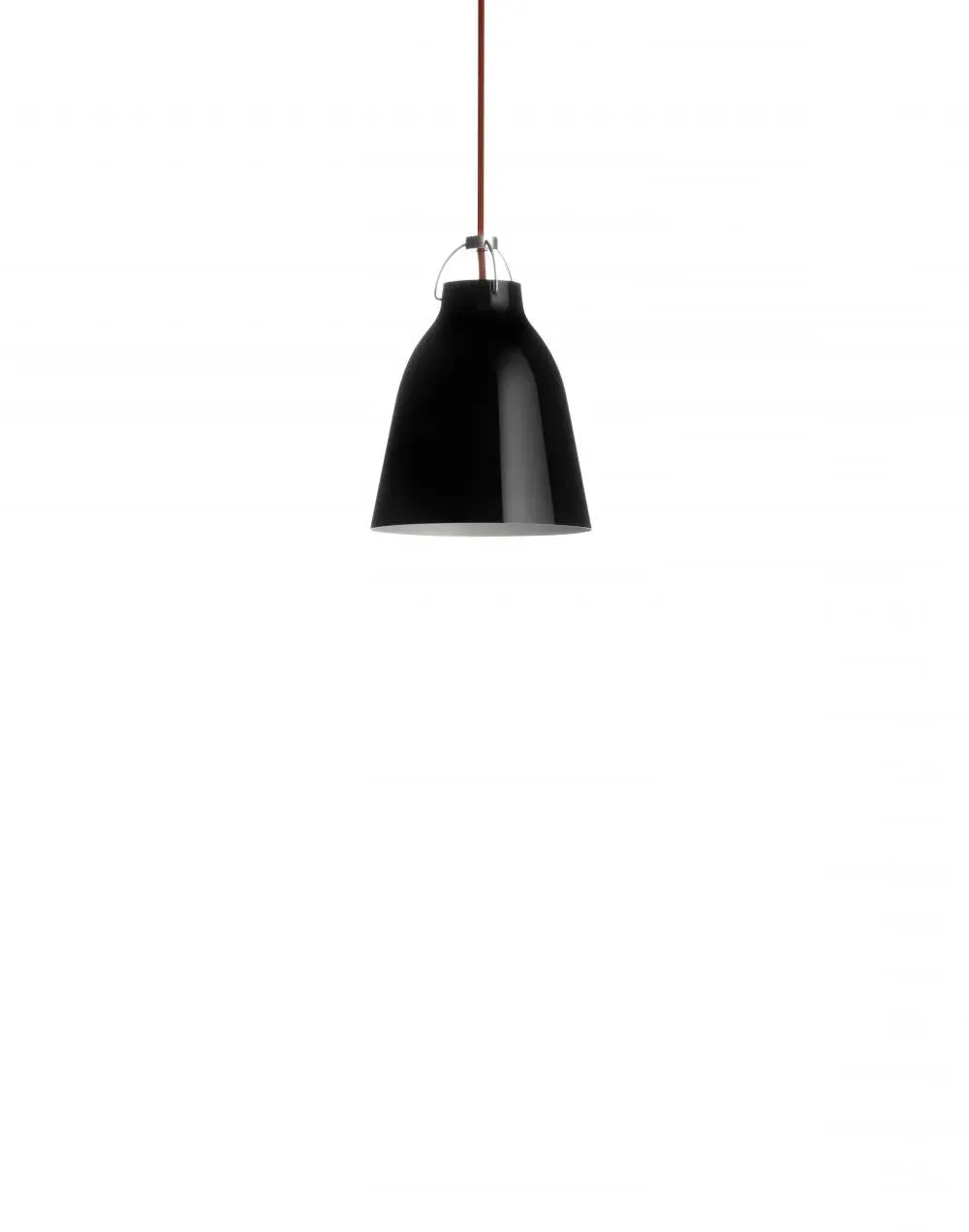 17cm Pendant Light with Gloss Shade - Black, Metal image