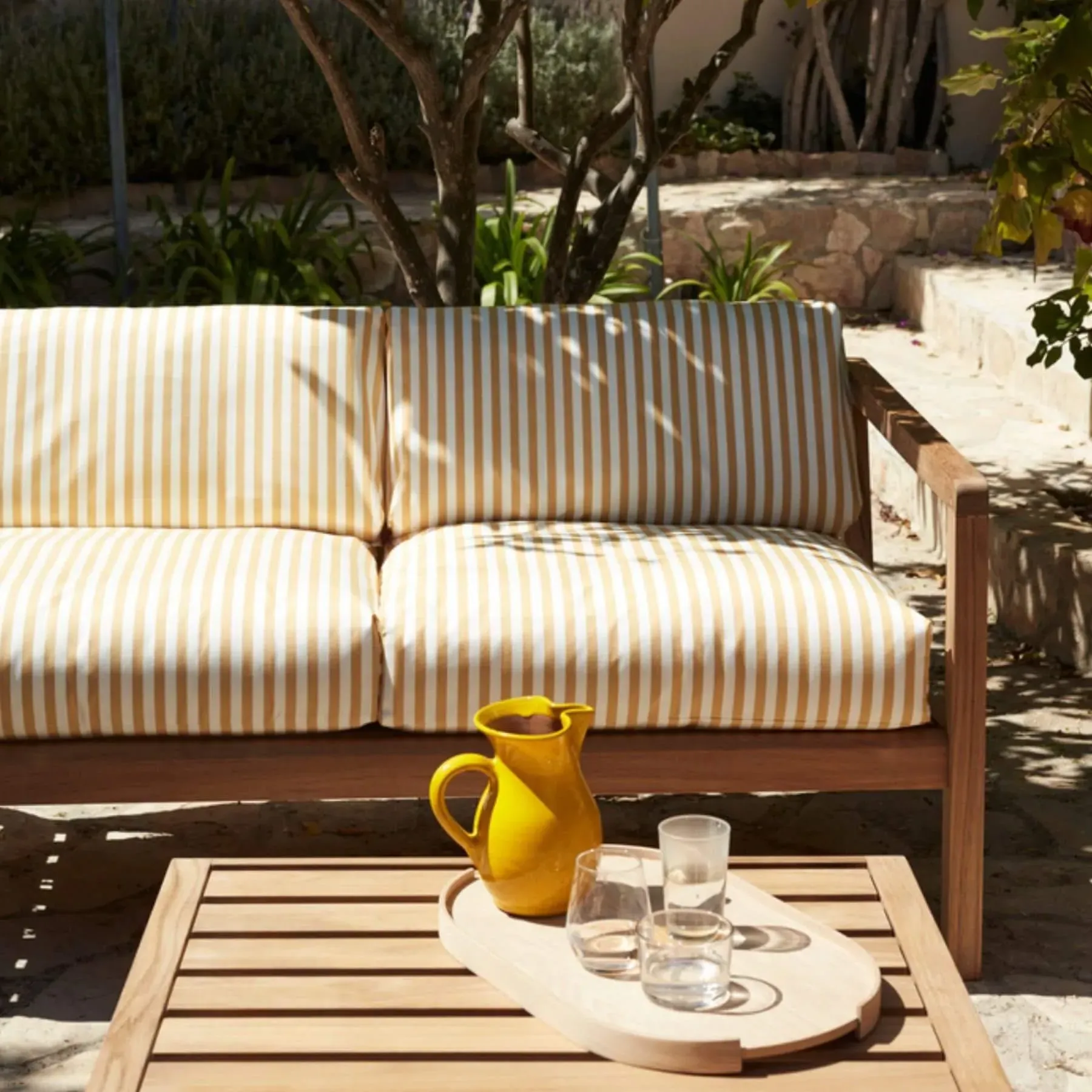 2-Seater Outdoor Sofa - Ash, Teak