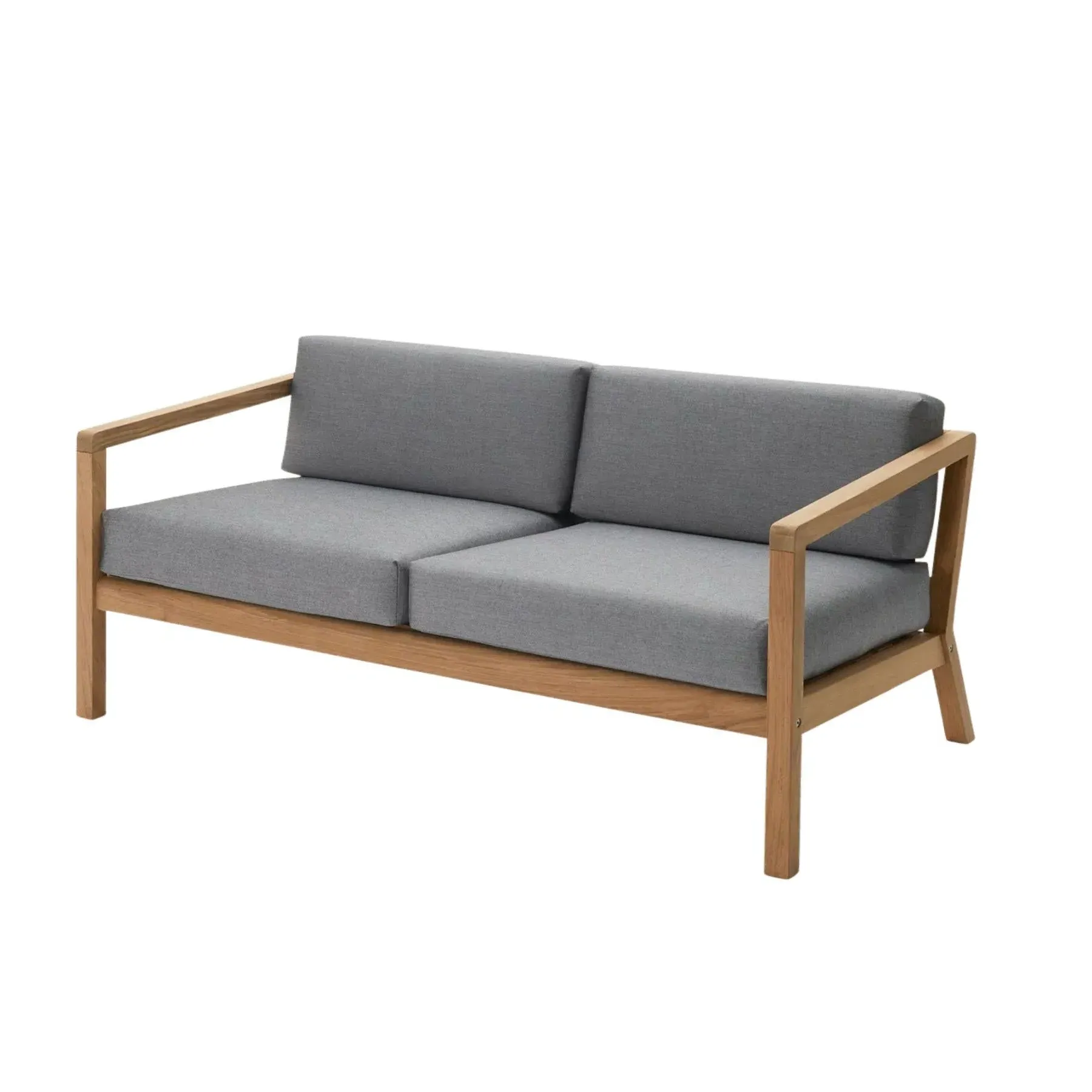 2-Seater Outdoor Sofa - Ash, Teak image