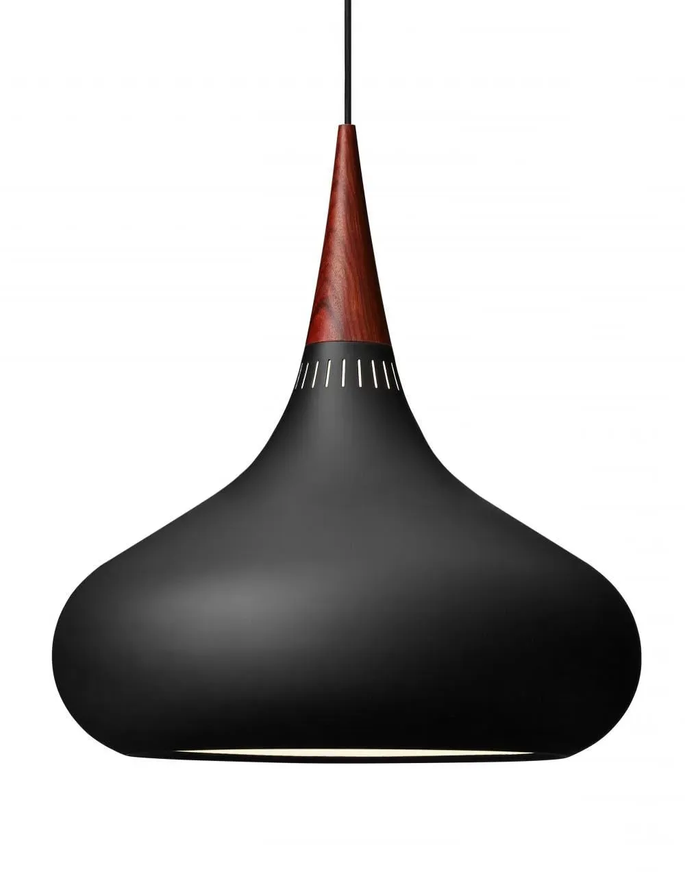 23cm Pendant Light - Black, Metal & Rosewood