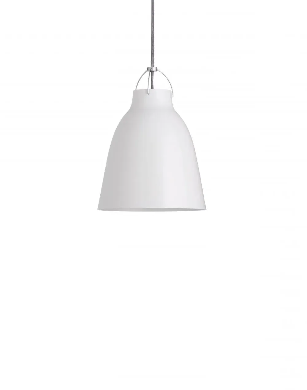 26cm Pendant Light with Gloss Shade - White, Metal