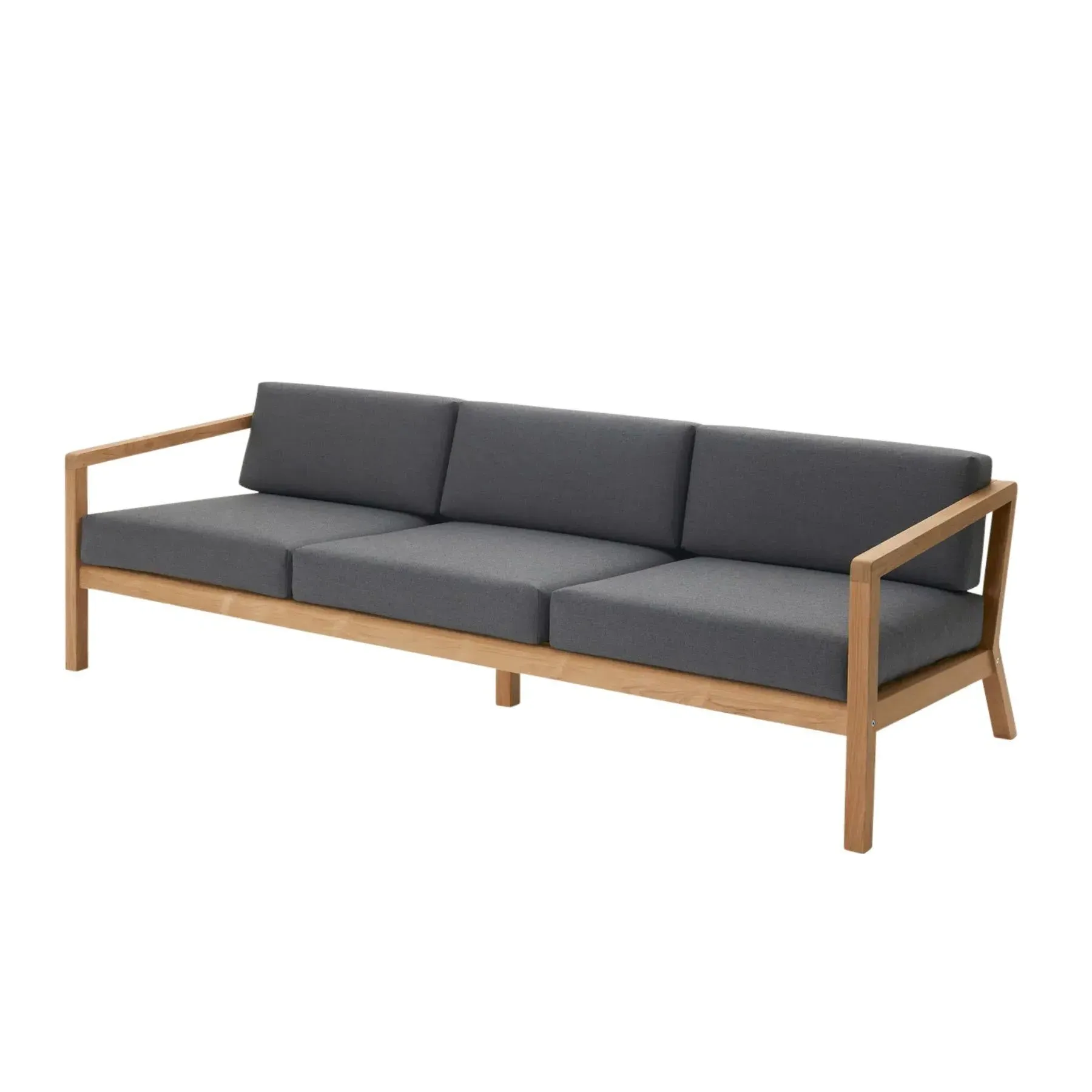 3-Seater Outdoor Sofa - Charcoal, Teak
